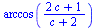 arccos(`/`(`*`(`+`(`*`(2, `*`(c)), 1)), `*`(`+`(c, 2))))
