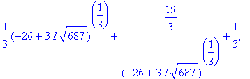 1/3*(-26+3*I*sqrt(687))^(1/3)+19/3/((-26+3*I*sqrt(6...