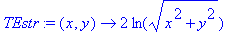 TEstr := proc (x, y) options operator, arrow; 2*ln(...