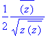 1/2*conjugate(z)/(sqrt(z*conjugate(z)))