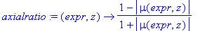 axialratio := proc (expr, z) options operator, arro...