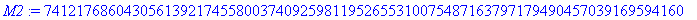 M2 := 741217686043056139217455800374092598119526553...