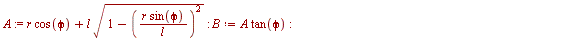 `assign`(d, sqrt(`+`(`*`(`^`(r, 2)), `*`(`^`(l, 2)), `-`(`*`(2, `*`(r, `*`(l, `*`(cos(phi))))))))); -1; `assign`(xi, `+`(`/`(`*`(d), `*`(sqrt(`+`(1, `-`(`^`(`/`(`*`(l, `*`(sin(phi))), `*`(d)), 2))))))...