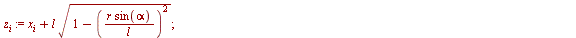 for i from 0 to N do `assign`(alpha, evalf(`+`(`/`(`*`(2, `*`(Pi, `*`(i))), `*`(N))))); `assign`(x[i], `*`(r, `*`(cos(alpha)))); `assign`(y[i], `*`(r, `*`(sin(alpha)))); `assign`(z[i], `+`(x[i], `*`(l...