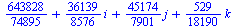 `+`(`/`(643828, 74895), `*`(`/`(36139, 8576), `*`(i)), `*`(`/`(45174, 7901), `*`(j)), `*`(`/`(529, 18190), `*`(k)))