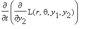 diff(diff(L(r,theta,y[1],y[2]),y[2]),t)