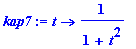 kap7 := proc (t) options operator, arrow; 1/(1+t^2)...