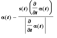 alpha(t)-s(t)*diff(alpha(t),t)/abs(diff(alpha(t),t)...