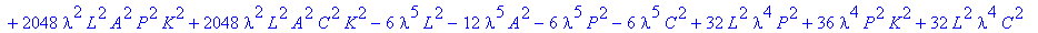 cp := lambda^6-128*A^4*lambda^3*K^2+1536*P^2*lambda...