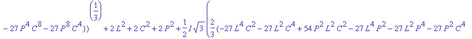 svals := 2/3*(-27*L^4*C^2-27*L^2*C^4+54*P^2*L^2*C^2...