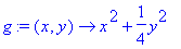 g := proc (x, y) options operator, arrow; x^2+1/4*y^2 end proc