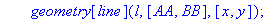 genc := proc (A, B) local AA, BB, l, eq; geometry[point](AA,A); geometry[point](BB,B); geometry[line](l,[AA, BB],[x, y]); eq := geometry[Equation](l); if 0 <= subs(x = 0,y = 0,lhs(eq)) then RETURN(0 <=...