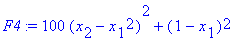 F4 := 100*(x[2]-x[1]^2)^2+(1-x[1])^2