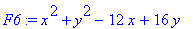 F6 := x^2+y^2-12*x+16*y