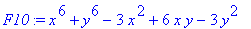 F10 := x^6+y^6-3*x^2+6*x*y-3*y^2