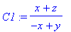 C1 := (x+z)/(-x+y)