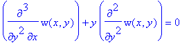 diff(w(x,y),x,`$`(y,2))+y*diff(w(x,y),`$`(y,2)) = 0