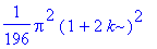 1/196*Pi^2*(1+2*k)^2