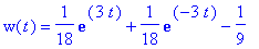 w(t) = 1/18*exp(3*t)+1/18*exp(-3*t)-1/9
