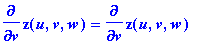 diff(z(u,v,w),v) = diff(z(u,v,w),v)