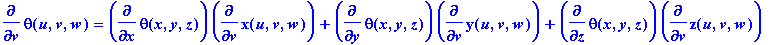 diff(theta(u,v,w),v) = diff(theta(x,y,z),x)*diff(x(...