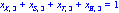 x[X, 3]+x[S, 3]+x[T, 3]+x[B, 3] = 1