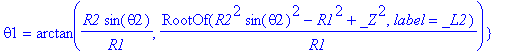 soln := {z1 = -(-R2*cos(theta2)*sin(Phi)^2-R2*cos(t...
