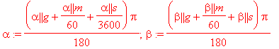 alpha := (alpha || g+alpha || m/60+alpha || s/3600)...
