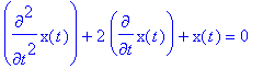 diff(x(t),`$`(t,2))+2*diff(x(t),t)+x(t) = 0