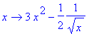 proc (x) options operator, arrow; 3*x^2-1/2*1/sqrt(...