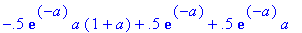 -.5*exp(-a)*a*(1+a)+.5*exp(-a)+.5*exp(-a)*a