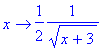 proc (x) options operator, arrow; 1/2*1/sqrt(x+3) e...