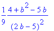 1/9*(4+b^2-5*b)/((2*b-5)^2)