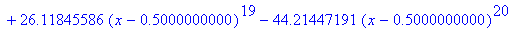 g := .7172631715*x-.3586315858+.1257208840*(x-.5000000000)^2+.2448056148*(x-.5000000000)^3-.9147962782e-1*(x-.5000000000)^4+.1174700990*(x-.5000000000)^5-.1495382536*(x-.5000000000)^6+.1681046703*(x-.5...