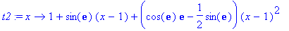 t2 := proc (x) options operator, arrow; 1+sin(exp(1...