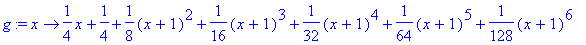 g := proc (x) options operator, arrow; 1/4*x+1/4+1/...