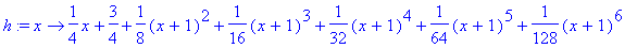 h := proc (x) options operator, arrow; 1/4*x+3/4+1/...