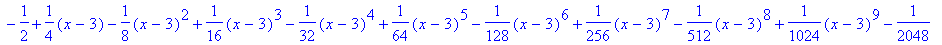series(-1/2+1/4*(x-3)-1/8*(x-3)^2+1/16*(x-3)^3-1/32...