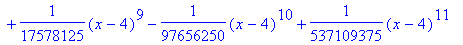h := proc (x) options operator, arrow; ln(5)+1/5*x-...