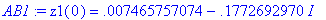 AB1 := z1(0) = .7465757074e-2-.1772692970*I