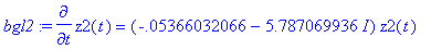 bgl2 := diff(z2(t),t) = (-.5366032066e-1-5.78706993...