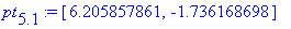 pt[5.1] := [6.205857861, -1.736168698]