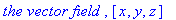 `the vector field `, [x, y, z]