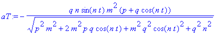 aT := -q*n*sin(n*t)*m^2*(p+q*cos(n*t))/(p^2*m^2+2*m...