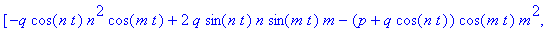 [-q*cos(n*t)*n^2*cos(m*t)+2*q*sin(n*t)*n*sin(m*t)*m...