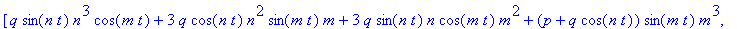 [q*sin(n*t)*n^3*cos(m*t)+3*q*cos(n*t)*n^2*sin(m*t)*...