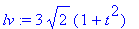 lv := 3*sqrt(2)*(1+t^2)