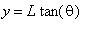 y = L*tan(theta)