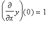 diff(y,x)(0) = 1