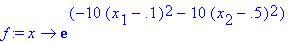 f := proc (x) options operator, arrow; exp(-10*(x[1...